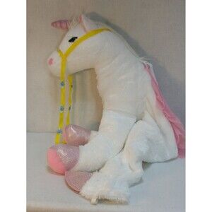Dream Play Imagine Unicorn Rider Child Halloween Costume Soft White Pink Plush